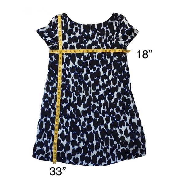 KATE SPADE dress low back open back abstract black white watercolor print sz 2​ - Picture 3 of 15